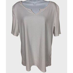 Maurices 24 7 Top Women Size XL White Short Sleeves Round Neckline